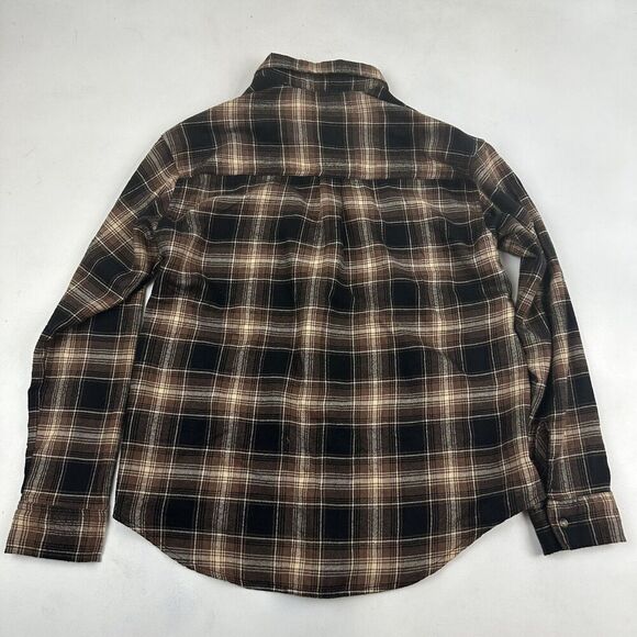 Hollister Sz XXS Brown Plaid Button Down Shirt Soft Flannel Long Sleeve Viscose - Picture 7 of 7